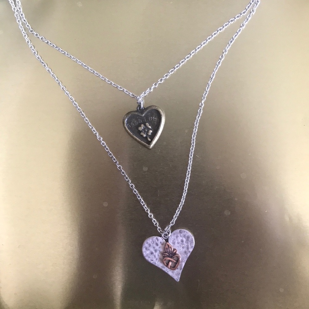 American eagle Double layered heart necklace